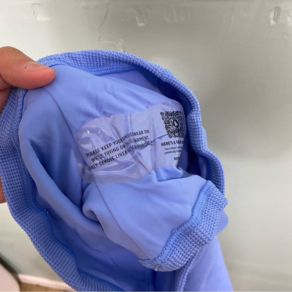 Zulu & Zephyr Waffle Bodysuit One Shoulder Swim Bikini Size 12 Ocean Blue - Picture 8 of 8